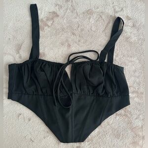 Black Corset Crop Top